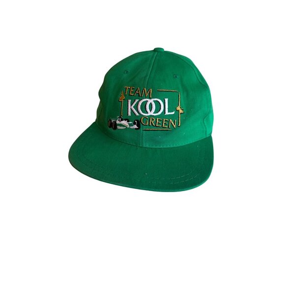 Team Kool Green Racing Cap 100% Cotton Adjustable Strap Made In Canada Green & E - Picture 1 of 5
